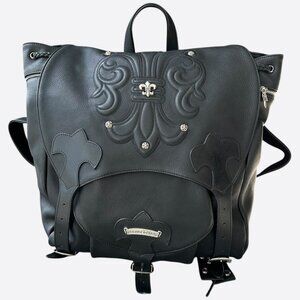 Chrome Hearts Black Fleur Leather Gunslinger Backpack
